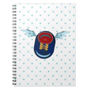 Cute winged shoe cartoon & stars notebook