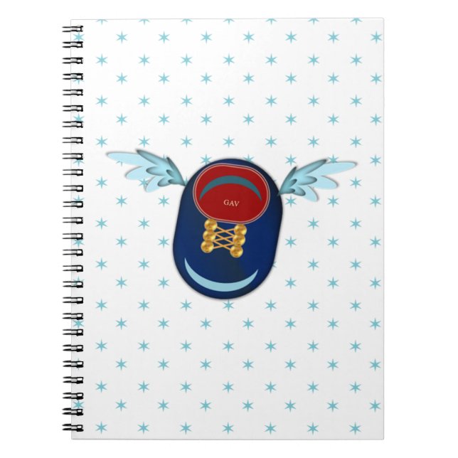 Cute winged shoe cartoon & stars notebook (Front)