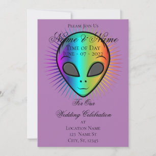 Cute Winking Alien Head Thunder_Cove Invitation