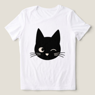 Cute Winking Black Cat Face  Tri-Blend Shirt
