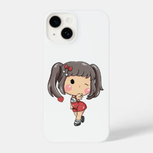 Cute Winking Chibi Girl iPhone 14 Case