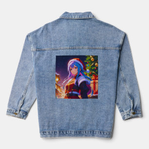 Cute Winter Anime Girl Denim Jacket