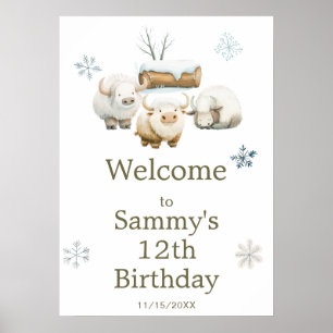 Cute Winter Arctic Cow Baby  Poster