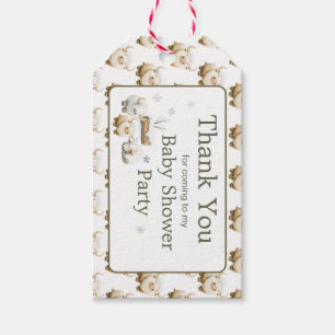 Cute Winter Arctic Cow Baby Shower Gift Tags