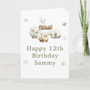 Cute Winter Arctic Cow Birthday  Card