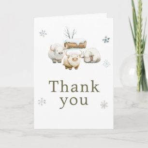 Cute Winter Arctic Cow Birthday  Thank You Card