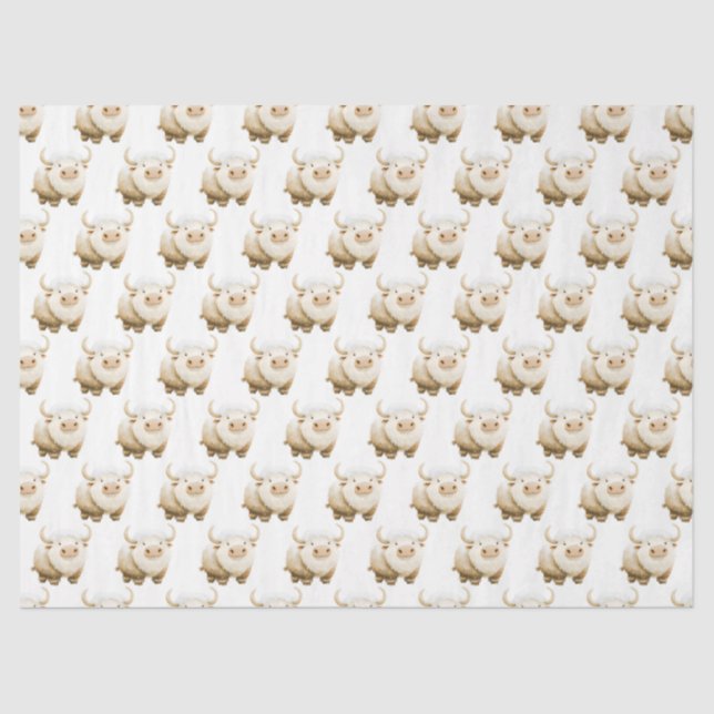 Cute Winter Arctic Cow Tissue Paper (Front)