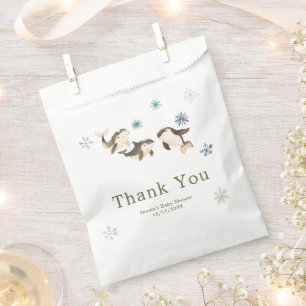 Cute Winter Arctic Whale Baby Shower Favour Bags