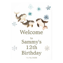 Cute Winter Arctic Whale Birthday Party