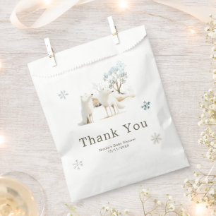 Cute Winter Arctic Wolf Baby Shower Favour Bags