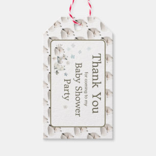Cute Winter Arctic Wolf Baby Shower Gift Tags