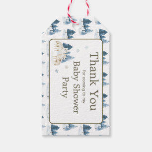Cute Winter Arctic Wolf Baby Shower Gift Tags