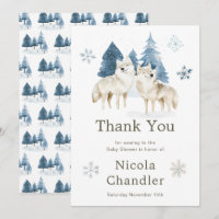 Cute Winter Arctic Wolf Baby Shower
