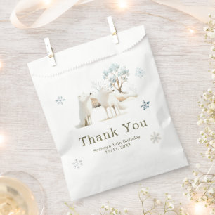 Cute Winter Arctic Wolf Birthday Party Favour Bags