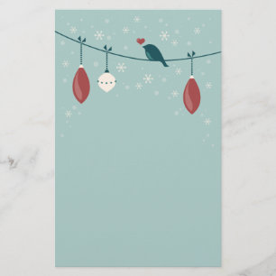 Cute Winter Bird Holiday Stationery