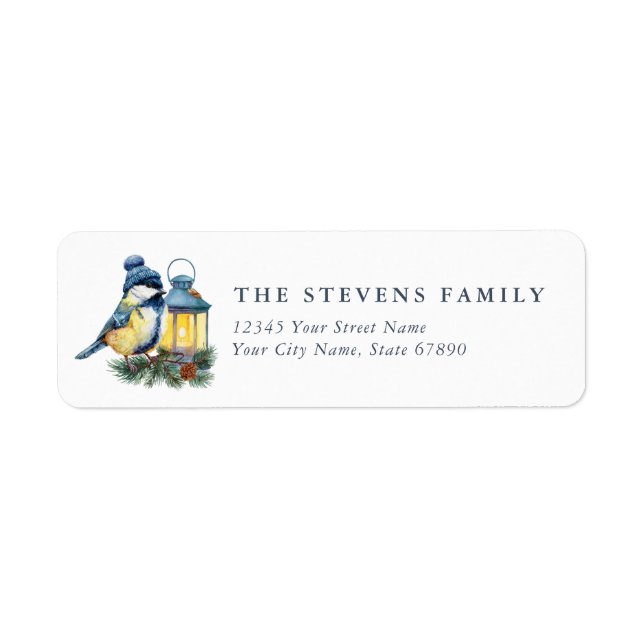 Cute Winter Bird Return Address Labels (Front)