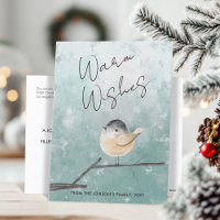 Cute Winter Bird Watercolor Warm Wishes