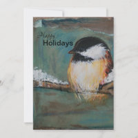 Cute Winter Black Capped Chickadee