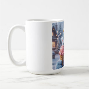 Cute Winter Blue Fluffy Monster Ice Cream Coffee M Mug