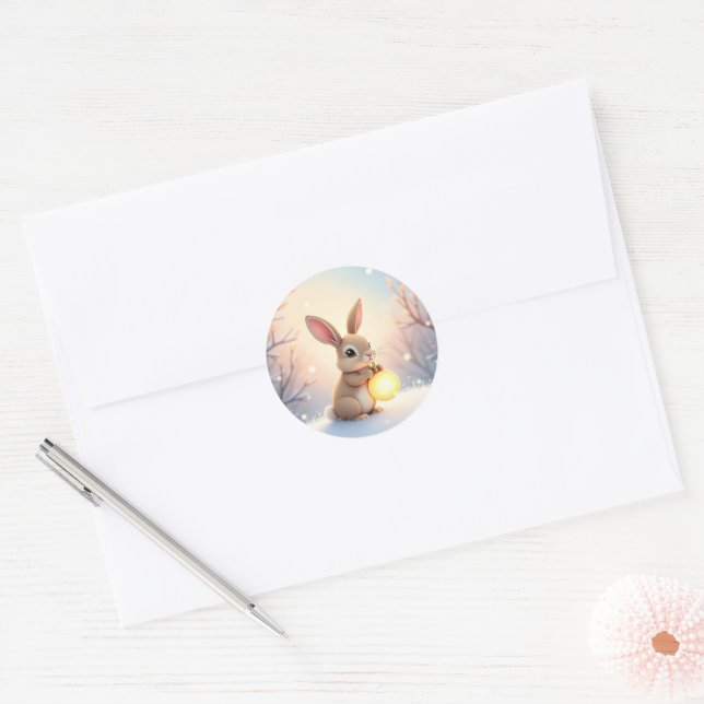 Cute Winter Bunny Sticker (Envelope)