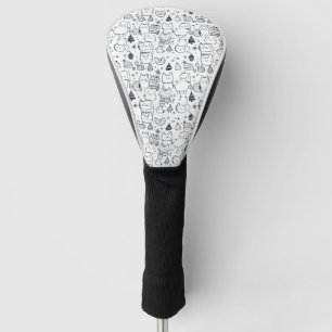 Cute Winter Christmas Doodle Pattern (1) Golf Head Cover