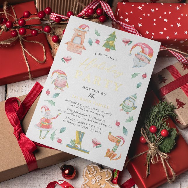 Cute Winter Christmas Holiday Party Gold (Creator Uploaded)