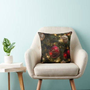 Cute Winter Christmas Santa Bear Cub Watercolor  Cushion