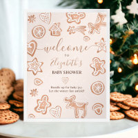 Cute winter Christmas welcome cookie baby shower