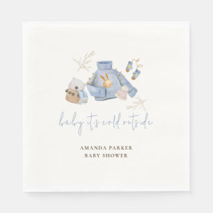Cute Winter Clothes Toys Girl Baby Shower Napkin