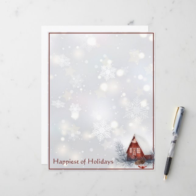 Cute winter cottage custom Christmas (Front/Back In Situ)