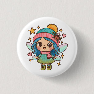 Cute Winter Fairy Kawaii Pastel Fantasy Art 3 Cm Round Badge