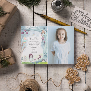 Cute Winter Forest Fairy Christmas Girl Birthday Thank You Card