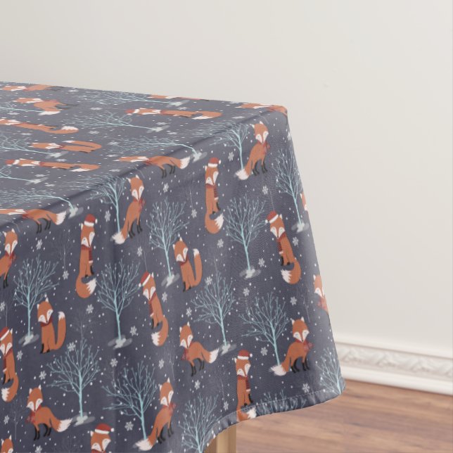 Cute Winter Fox Tablecloth (In Situ)