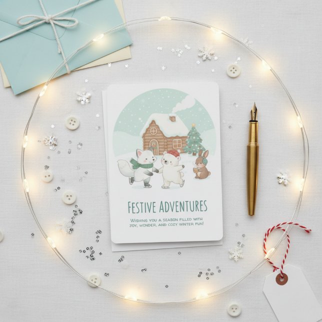 Cute Winter Friends Holiday Card (Cute Winter Friends Holiday Card)