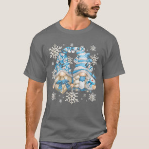 Cute Winter Gnomes With Snowflakes Snowball Decor T-Shirt