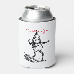Cute Winter Holiday Elf Gnome Thunder_Cove Can Cooler