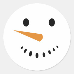 Cute Winter Holiday Snowman Face Sticker