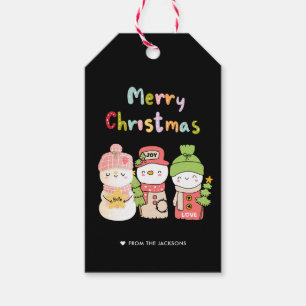 Cute Winter Holiday Snowman Hope Peace Love Gift Tags