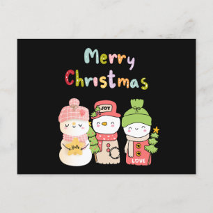 Cute Winter Holiday Snowman Postcard