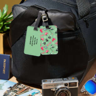 Cute Winter Holiday Sports Pattern Luggage Tag