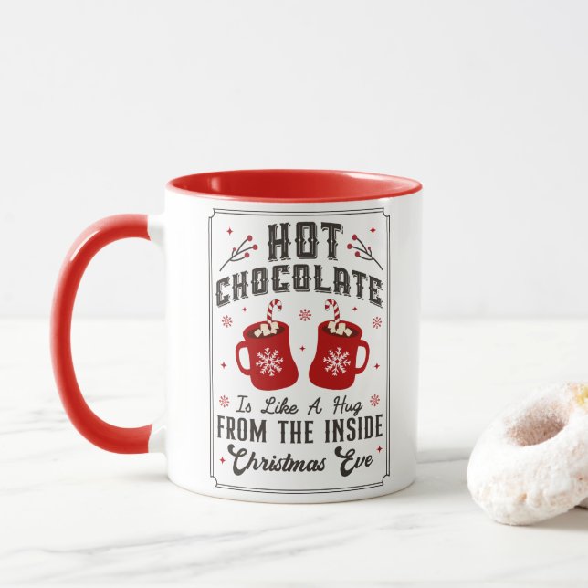 Cute Winter Hot Chocolate Merry Christmas Holidays Mug (With Donut)
