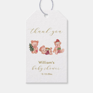 Cute Winter It's Cold Outside Bear Baby Shower  Gift Tags