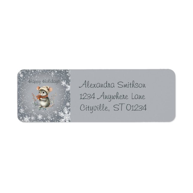 Cute Winter Mouse with Berries (Front)