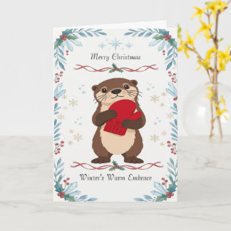 Cute Winter Otter Christmas Card