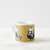 Cute Winter Owl and Birds Nordic Illustration