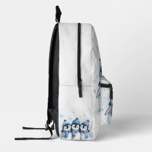 Cute Winter Penguin Backpack Adorable Watercolor
