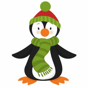 Cute Winter Penguin Christmas Ornament Sculpture Photo Sculpture Decoration