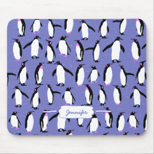 Cute winter penguin pattern mouse mat