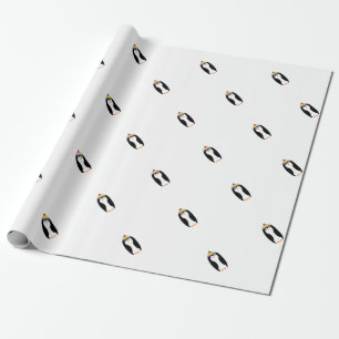 CUTE WINTER PENGUIN WRAPPING PAPER