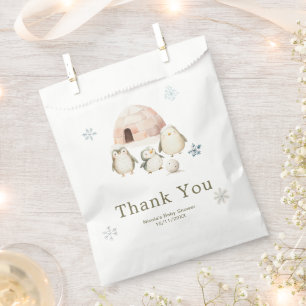 Cute Winter Penguins Baby Shower Favour Bags